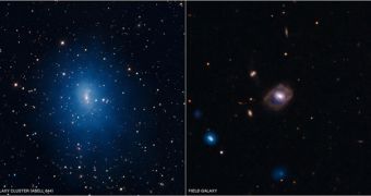 This two-panel graphic contains two composite images of galaxies used in a recent study of supermassive black holes