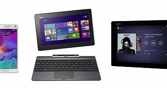 Samsung Galaxy Note 4, ASUS Transformer Book T100 and Sony Xperia Z2 Tablet
