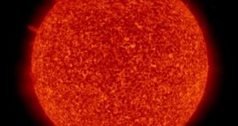 Ultraviolet image of the Sun taken early this morning