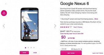 T-Mobile page for Nexus 6