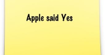 'Apple said Yes' note reproduced via Stickies app