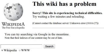Even the Wikipedia login system is currently down