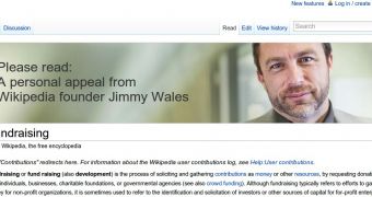 A banner asking for donations is now visible on Wikipedia