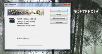 WinRAR 4.10 beta 2 shows very few fixes