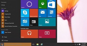 Windows 10 build 10061 Start menu