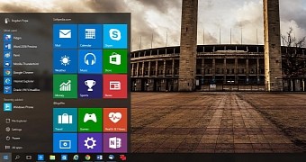Windows 10 build 10122 Start menu
