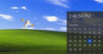 Windows 10 build 10147 time and date flyout