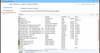 Uninstalling programs in Windows 10