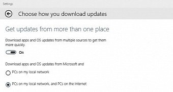 Options to get updates from other places are already available in build 10036