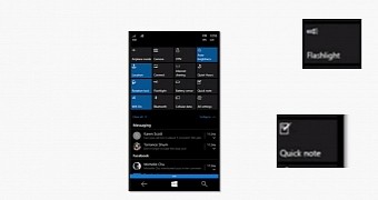 Windows 10 for Phones Action Centrer