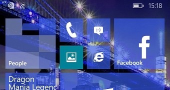 Windows Phone 10 for phones Start screen