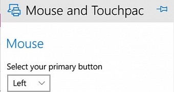 Mouse and Touchpad menu