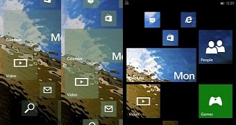 Customizable level of transparency for the home screen