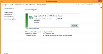 Windows 10 update in Windows 8.1