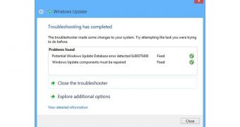 The troubleshooter now provides new options to fix the errors
