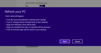 Both the system refresh and reset are new tools in Windows 8
