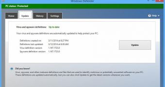 Windows Defender is the default anti-virus solution on Windows 8 and 8.1