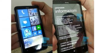HTC HD7 running Windows Phone 7.8