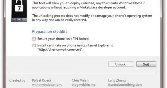ChevronWP7, the first Windows Phone 7 unlock tool