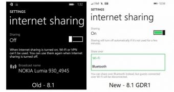 Windows Phone 8.1 Update 1 Brings Internet Sharing over Bluetooth
