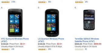 Windows Phone devices at Amazon