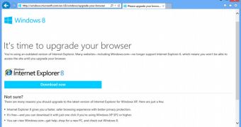 Users are recommended to download and install IE8