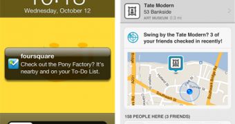 Foursquare is now suggesting nearby locations with "Radar"