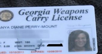 Tanya Mount of Georgia posted a photo of her permit to carry a concealed weapon
