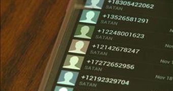 The woman received 48 text messages containing the word "Satan" from different numbers