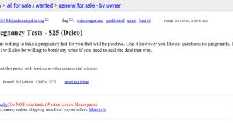 You can purchase a positive pregnancy test on Craigslist