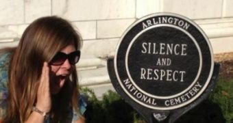 Lindsey Stone was suspended for posting this picture taken at Arlington, on Facebook