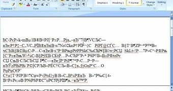 Scrambled text in malicious Word file