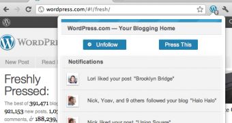 Notifications in the new WordPress.com Chrome extension
