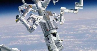 The Canadarm2 (seen here with its Dextre maintenance robot attached) could be used for orbital refueling