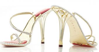 Christopher Michael Shellis has created The House of Borgezie line of shoes, made of gold with diamonds