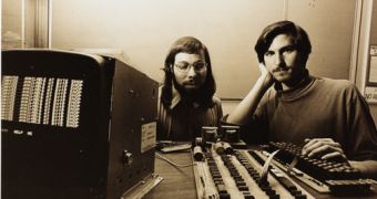 Steve Wozniak and Steve Jobs, the co-founders of Apple Computer (now Apple inc.)