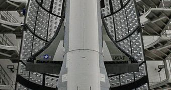 A photo of the X-37B before launch