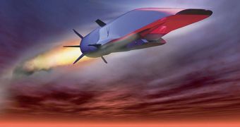 This is the X-51 A Waverider, depicted here mid-flight