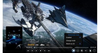 XBMC 13 supports 3D movies