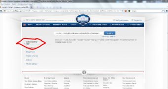 XSS vulnerability in the site of the White House