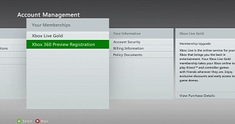 Invited users can register their Xbox 360 units into the preview program