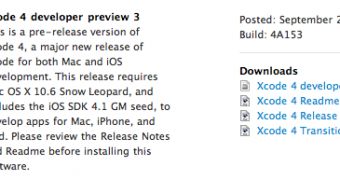 Apple announces availability of Xcode 4 Preview 3 - screenshot