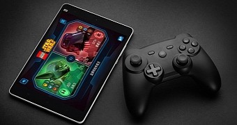Xiaomi MiPad alongside gaming controller