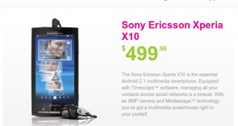 Xperia X10 with Android 2.1 Available at Mobilicity at $499.99