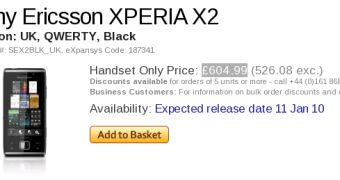 Sony Ericsson Xperia X2 on Expansys