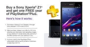 Free PlayStation Plus available for Xperia Z1s users