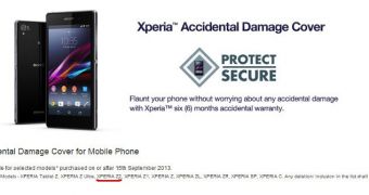 Xperia Z2 listing on Sony India website