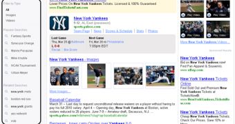 The new Yahoo Sports search page