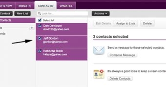 Yahoo Mail Beta Contacts Lists