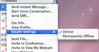 The newly tweaked stealth settings in Yahoo! Messenger for Mac